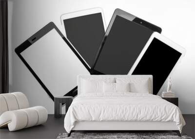 Set of black and white tablet computers Wall mural