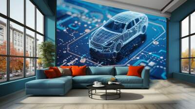 Smart car technology concept Wall mural