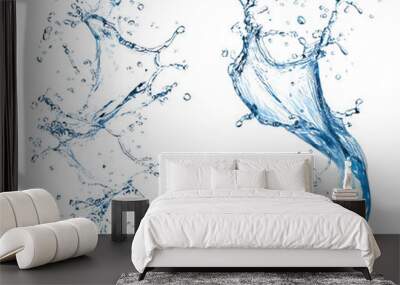 The PNG image shows a splash of water splattering on a white background. Wall mural