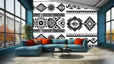 Tribal indian black borders Wall mural