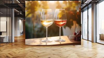 Two glasses for a romantic dinner Wall mural