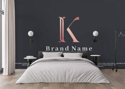 Initial latter k logo design with creative concept Premium Vector Wall mural