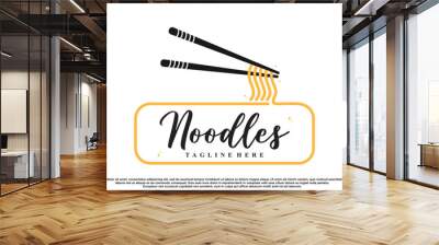 Noodles or ramen logo design with creative concept Premium Vector Wall mural