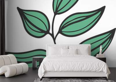 hand drawn abstract floral tree branch illustration Wall mural