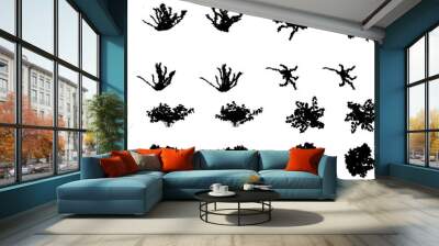 Set Of Silhouette Shapes - Flowers and Leaves Shapes Silhouette Vector EPS10 Wall mural