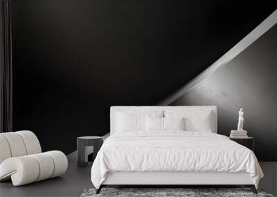 abstract black and silver are light gray with white the gradient is the surface with templates metal texture soft lines tech diagonal background black dark sleek clean modern Wall mural