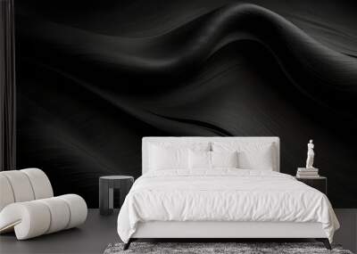 black textures wallpaper abstract 4k background silk smooth waves pattern modern clean minimal backdrop design black and white high definition Wall mural