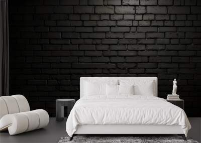 Perfect black brick wall as background or wallpaper or texture Wall mural