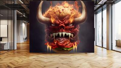 Demon burger Wall mural