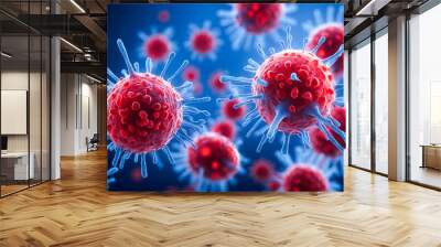 Human system virus or bacteria cells structure illustration Wall mural