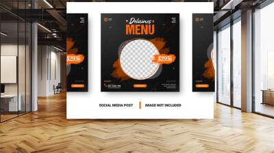 Food menu banner social media post Wall mural