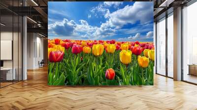 A field of tulips in full bloom.


 Wall mural