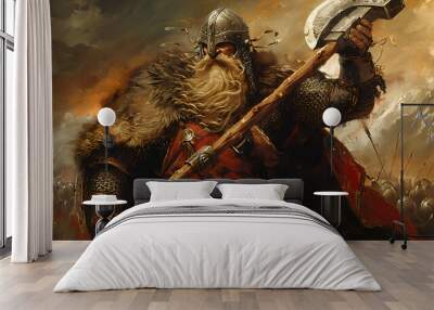 Painting of a Viking warrior with a battle axe.


 Wall mural