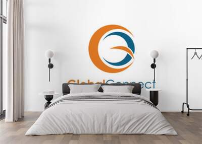 Global Connect Logo Technology Letter  GC Wall mural