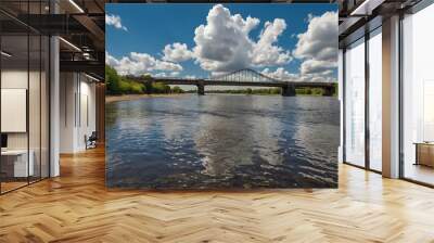 river and clouds Wall mural