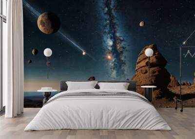 spaceship in the sky Wall mural