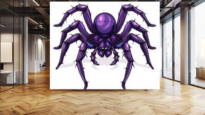 illustration vector halloween spider set isolated on white, Halloween spider set collection, vector illustration Wall mural