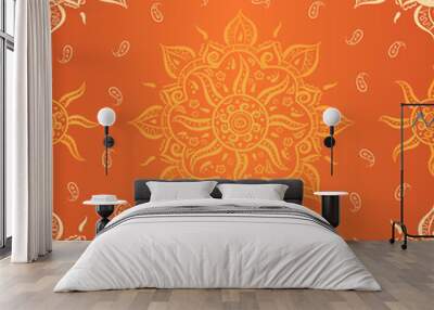 orange indian seamless Wall mural