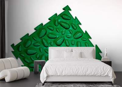 A green orthopedic mat with the design of cones to prevent flat feet Wall mural