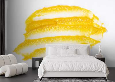 Smear of mustard sauce on white background isolate, creativity in cooking, macro texture Wall mural