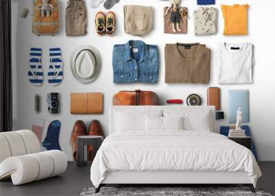 Clothes and accessory concept on the topic of fashion and classic clothes Wall mural