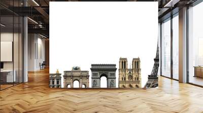 france, landmark of paris, on a white background Wall mural