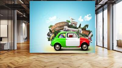 italy, attractions italy and retro italian car Wall mural