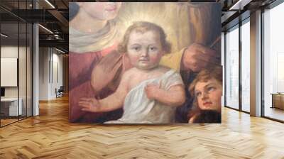 Holy Family, altarpiece in the church of St. Agatha in Schmerlenbach, Germany Wall mural