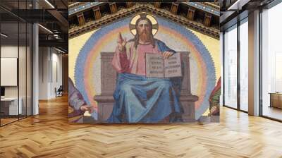 Mosaic of Jesus Christ the Teacher, Basilica of Saint Paul outside the walls, Rome, Italy Wall mural