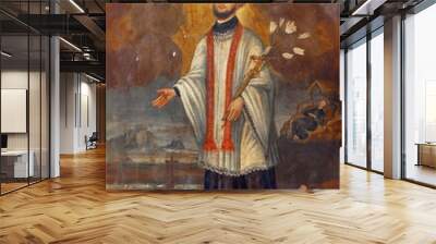 St. Francis Xavier, altarpiece on the altar of St. Valentine in the parish church Visitation of the Virgin Mary in Vinagora, Croatia Wall mural