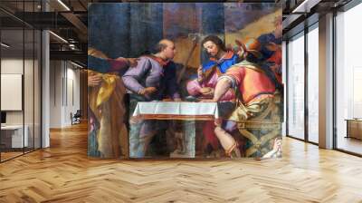 Supper at Emmaus by Santi di Tito, Basilica of Santa Croce (Basilica of the Holy Cross) in Florence, Italy Wall mural