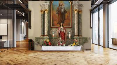 The altar of St. Joseph in the Church of the Visitation of the Virgin Mary in Cirkvena, Croatia Wall mural