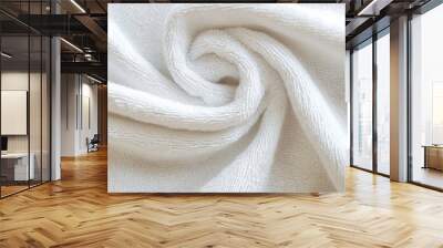 Terry texture, abstract background of white cotton towel Wall mural