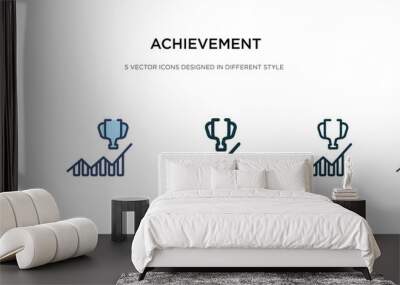 achievement icon in different style vector illustration. two colored and black achievement vector icons designed in filled, outline, line and stroke style can be used for web, mobile, ui Wall mural