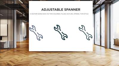 adjustable spanner icon in different style vector illustration. two colored and black adjustable spanner vector icons designed in filled, outline, line and stroke style can be used for web, mobile, Wall mural