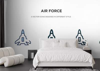 air force icon in different style vector illustration. two colored and black air force vector icons designed in filled, outline, line and stroke style can be used for web, mobile, ui Wall mural