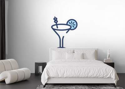 alcoholic drinks concept 2 colored icon. simple line element illustration. outline blue alcoholic drinks symbol. can be used for web and mobile ui/ux. Wall mural