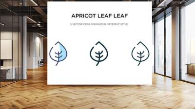 apricot leaf leaf icon in different style vector illustration. two colored and black apricot leaf vector icons designed in filled, outline, line and stroke style can be used for web, mobile, ui Wall mural