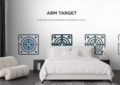 arm target icon in different style vector illustration. two colored and black arm target vector icons designed in filled, outline, line and stroke style can be used for web, mobile, ui Wall mural