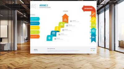 arrows style infogaphics design from arrows 2 concept. infographic vector illustration Wall mural