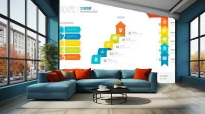 arrows style infogaphics design from startup concept. infographic vector illustration Wall mural