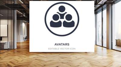 avatars icon on white background. Simple element illustration from Social media marketing concept. Wall mural