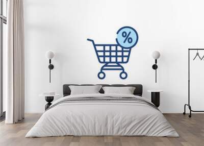 bargain concept 2 colored icon. simple line element illustration. outline blue bargain symbol. can be used for web and mobile ui/ux. Wall mural