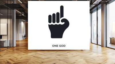 black one god isolated vector icon. simple element illustration from religion concept vector icons. one god editable logo symbol design on white background. can be use for web and mobile Wall mural