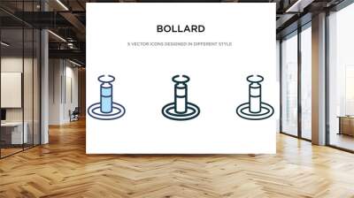 bollard icon in different style vector illustration. two colored and black bollard vector icons designed in filled, outline, line and stroke style can be used for web, mobile, ui Wall mural