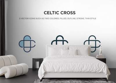 celtic cross icon in different style vector illustration. two colored and black celtic cross vector  Wall mural