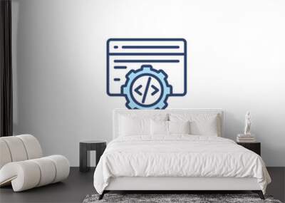 coding concept 2 colored icon. simple line element illustration. outline blue coding symbol. can be used for web and mobile ui/ux. Wall mural