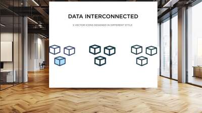 data interconnected icon in different style vector illustration. two colored and black data interconnected vector icons designed in filled, outline, line and stroke style can be used for web, Wall mural