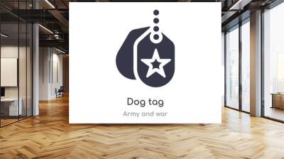 dog tag icon. isolated dog tag icon vector illustration from army and war collection. editable sing symbol can be use for web site and mobile app Wall mural