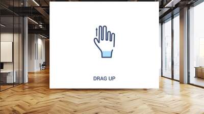 drag up concept 2 colored icon. simple line element illustration. outline blue drag up symbol. can be used for web and mobile ui/ux. Wall mural